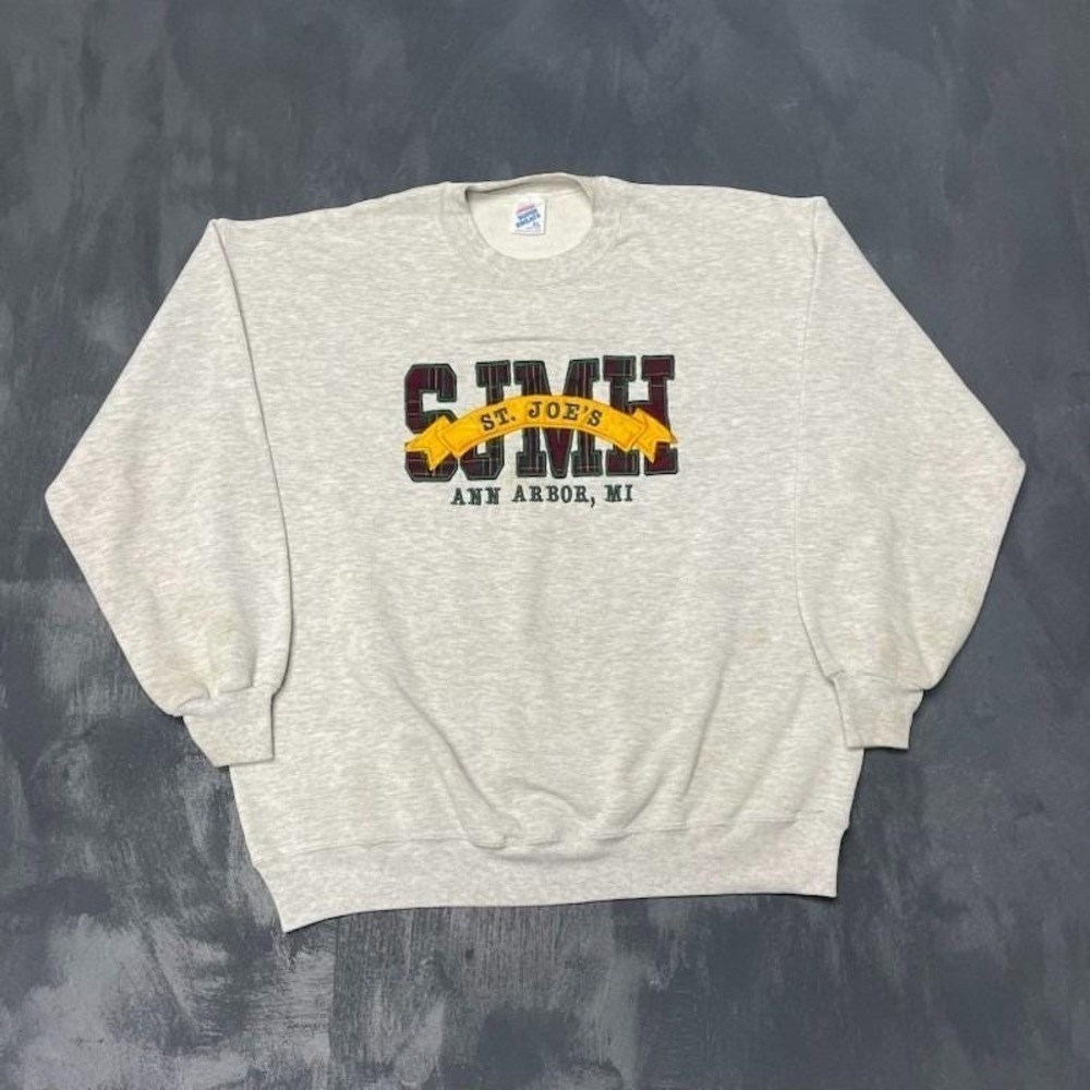 Vintage SJMH Ann Arbor Michigan Sweatshirt Men XL Grey 1990s Jerzees